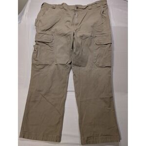 Duluth Trading Co Men's 44/32 Flex Fire Hose Cargo Pants Relaxed Fit Khaki Tan